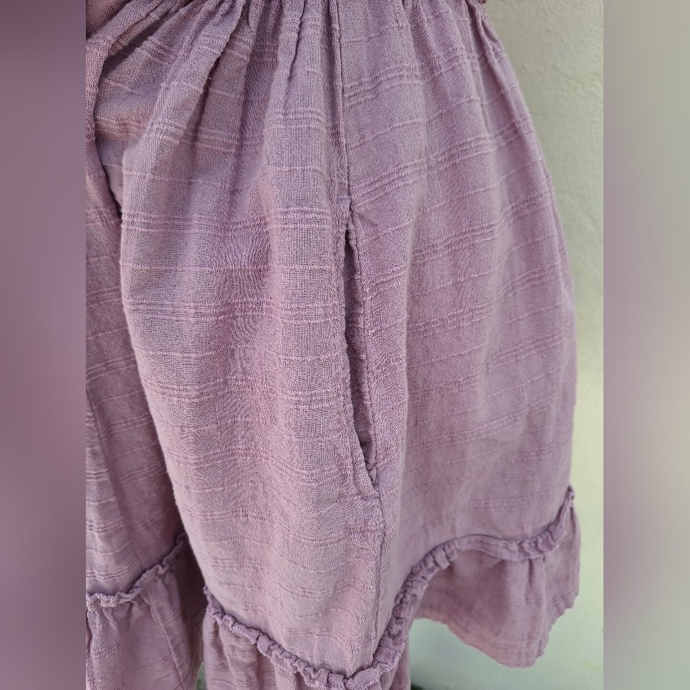 Free People Lavender Puff Sleeve Smocked Mini Dress - Picture 7 of 11